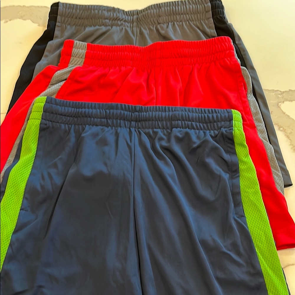 NWOT TEK Gear Bundle of 3 Boys Shorts. Sz. Med 10-12 side pockets. Elastic waist